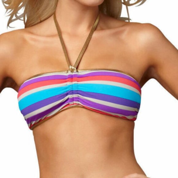 Marc Marc Jacobs Merida Stripe Bandeau Swim Set S - Picture 2 of 4